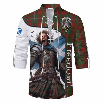 Strange (Strang) Crest Tartan Ghillie Kilt Shirt Inspired by the Freedom of Scottish Warrior