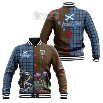 Strange (Strang) Tartan Baseball Jacket Happy St. Andrew's Day Half Tartan Style