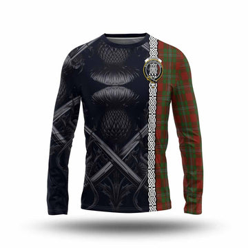 Strange (Strang) Tartan Long Sleeve T-Shirt with Family Crest Cross Sword Thistle Celtic Vibes