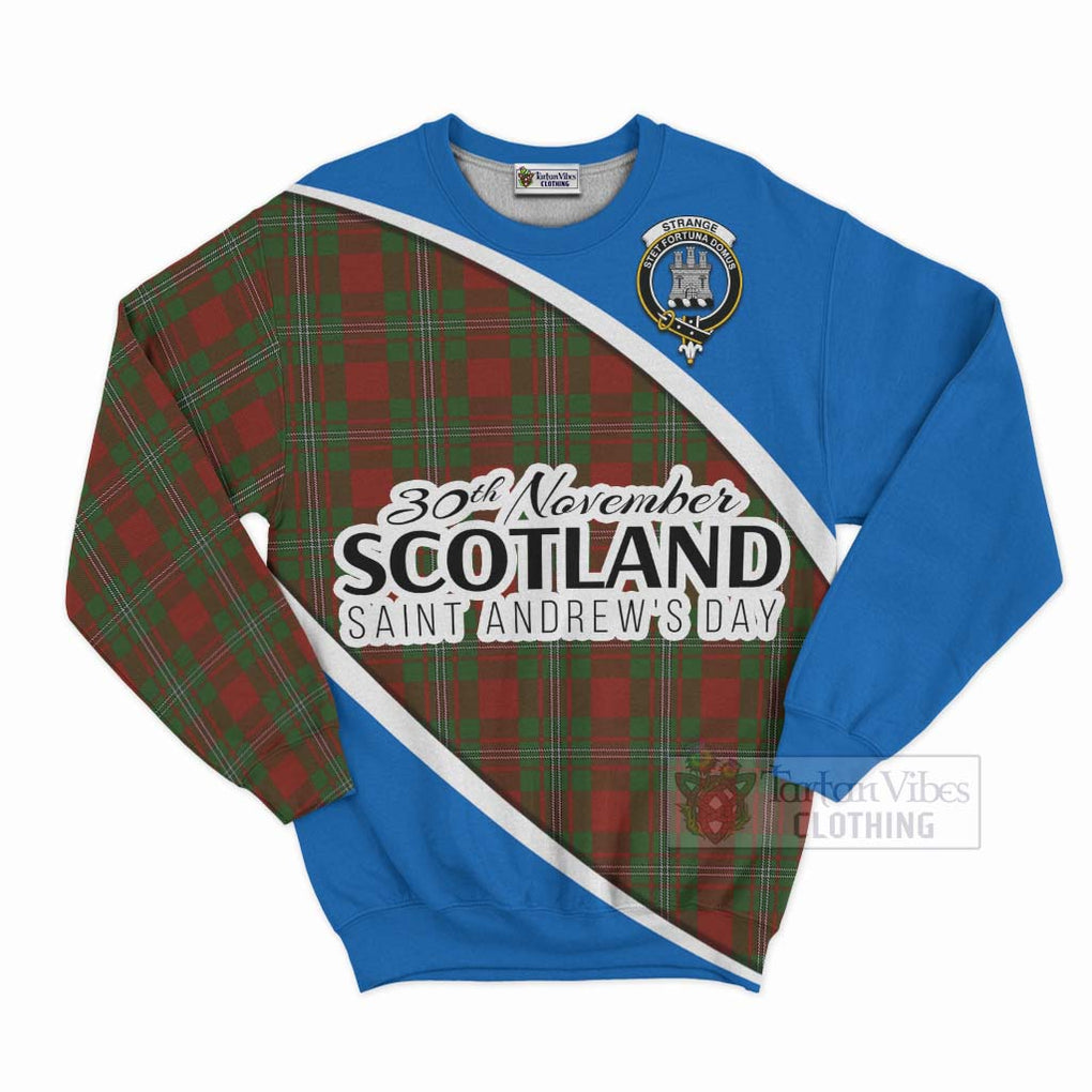 Tartan Vibes Clothing Strange (Strang) Family Crest Tartan Sweatshirt Celebrate Saint Andrew's Day in Style