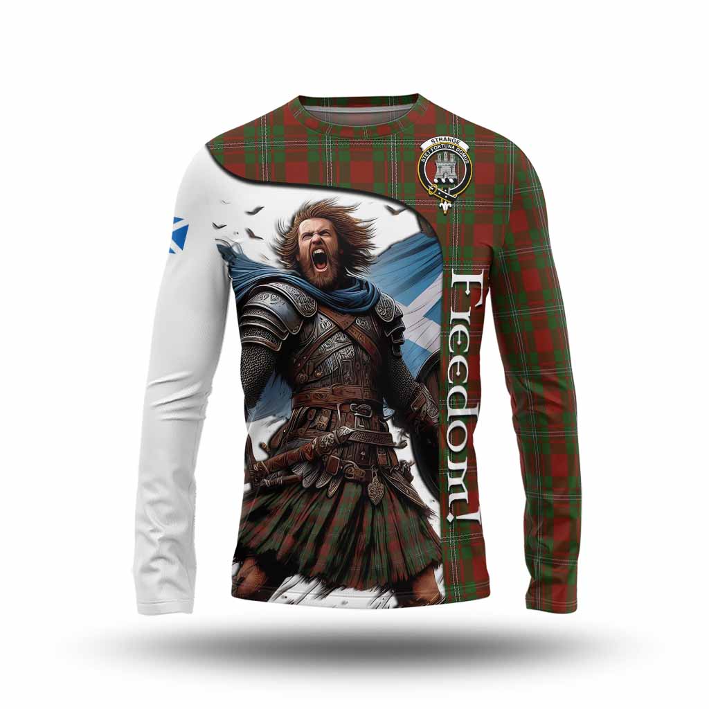 Tartan Vibes Clothing Strange (Strang) Crest Tartan Long Sleeve T-Shirt Inspired by the Freedom of Scottish Warrior