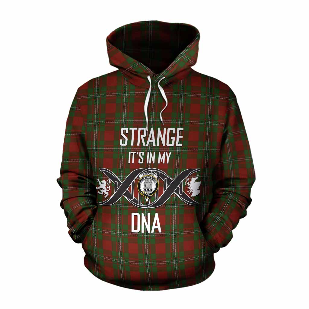 Tartan Vibes Clothing Strange (Strang) Tartan Cotton Hoodie with Family Crest DNA In Me Style