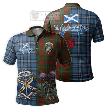 Strange (Strang) Tartan Polo Shirt Happy St. Andrew's Day Half Tartan Style