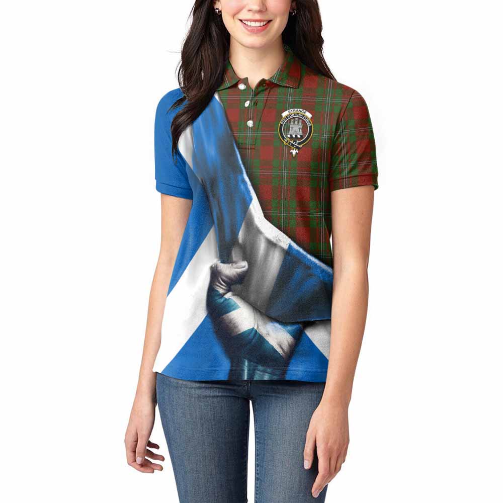 Tartan Vibes Clothing Strange (Strang) Tartan Women's Polo Shirt with Family Crest Scotland Patriotic Style