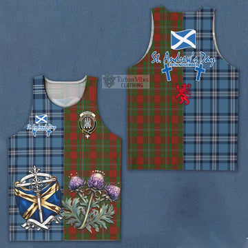 Strange (Strang) Tartan Men's Tank Top Happy St. Andrew's Day Half Tartan Style