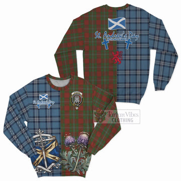 Strange (Strang) Tartan Sweatshirt Happy St. Andrew's Day Half Tartan Style