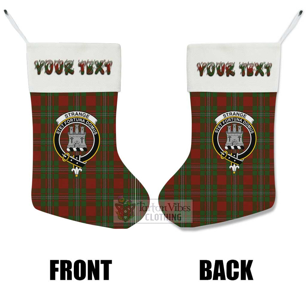 Tartan Vibes Clothing Strange (Strang) Tartan Family Crest Christmas Stocking with Personalized Text