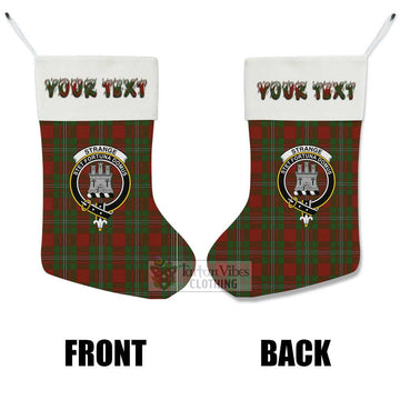 Strange (Strang) Tartan Family Crest Christmas Stocking with Personalized Text