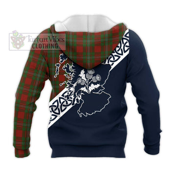 Strange (Strang) Tartan Knitted Hoodie Featuring Thistle and Scotland Map