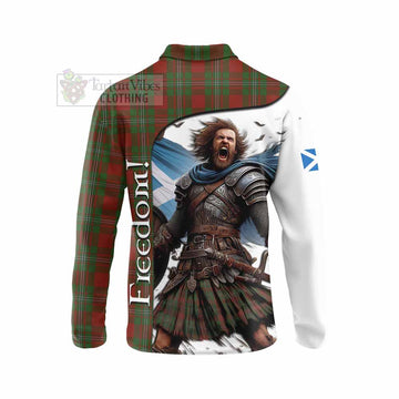 Strange (Strang) Crest Tartan Long Sleeve Polo Shirt Inspired by the Freedom of Scottish Warrior