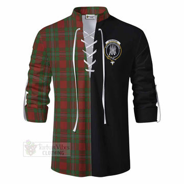 Strange (Strang) Tartan Ghillie Kilt Shirt with Family Crest and Half Of Me Style