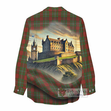 Strange (Strang) Tartan Family Crest Women's Casual Shirt with Scottish Ancient Castle Style - Tartan Vibes Clothing