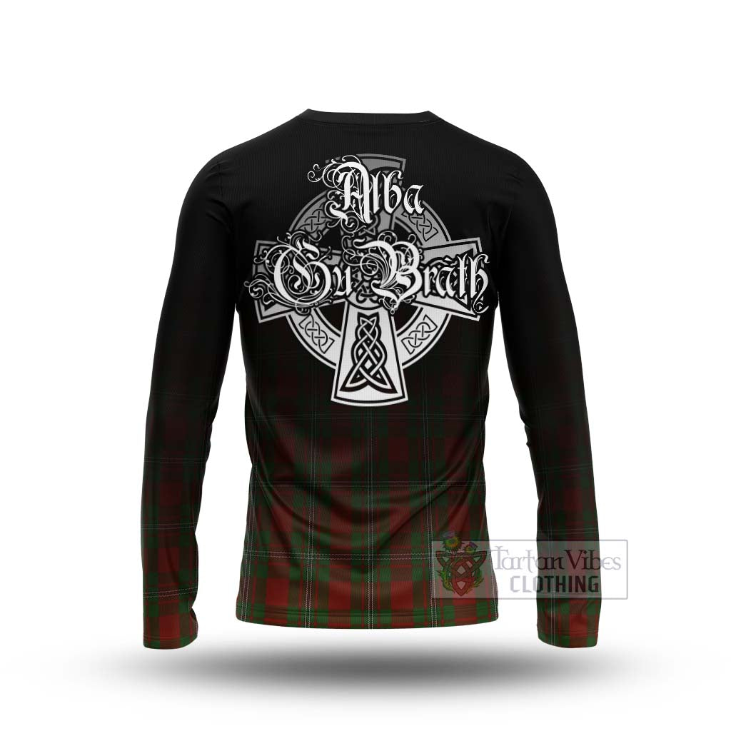 Tartan Vibes Clothing Strange (Strang) Tartan Long Sleeve T-Shirt Featuring Alba Gu Brath Family Crest Celtic Inspired