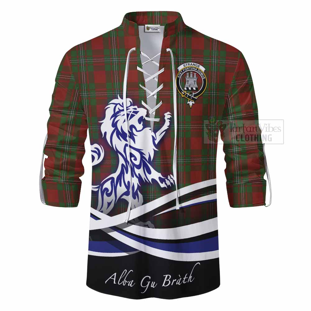 Tartan Vibes Clothing Strange (Strang) Tartan Ghillie Kilt Shirt with Alba Gu Brath Regal Lion Emblem