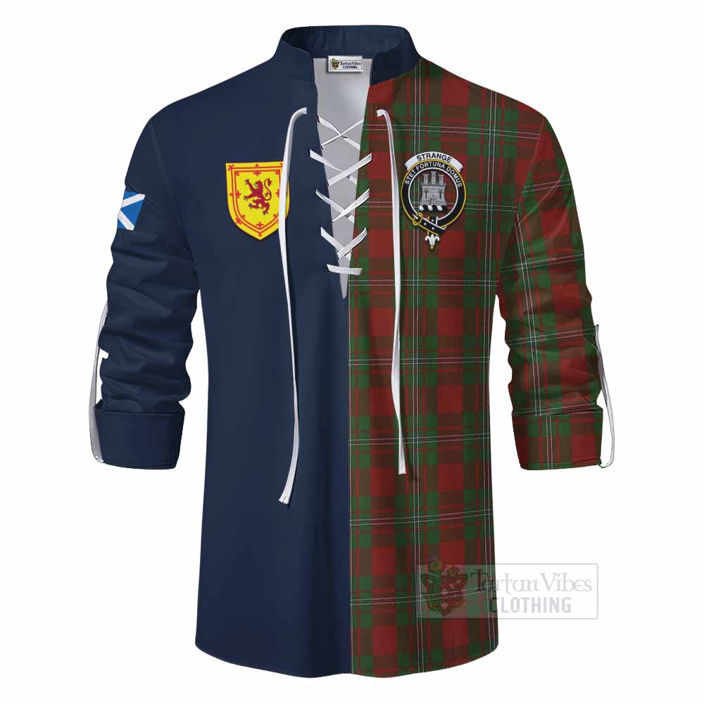 Strange (Strang) Tartan Ghillie Kilt Shirt Alba with Scottish Lion Royal Arm Half Style