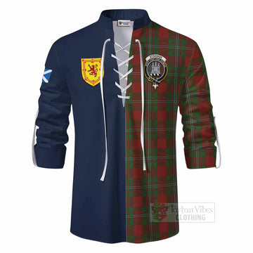 Strange (Strang) Tartan Ghillie Kilt Shirt Alba with Scottish Lion Royal Arm Half Style