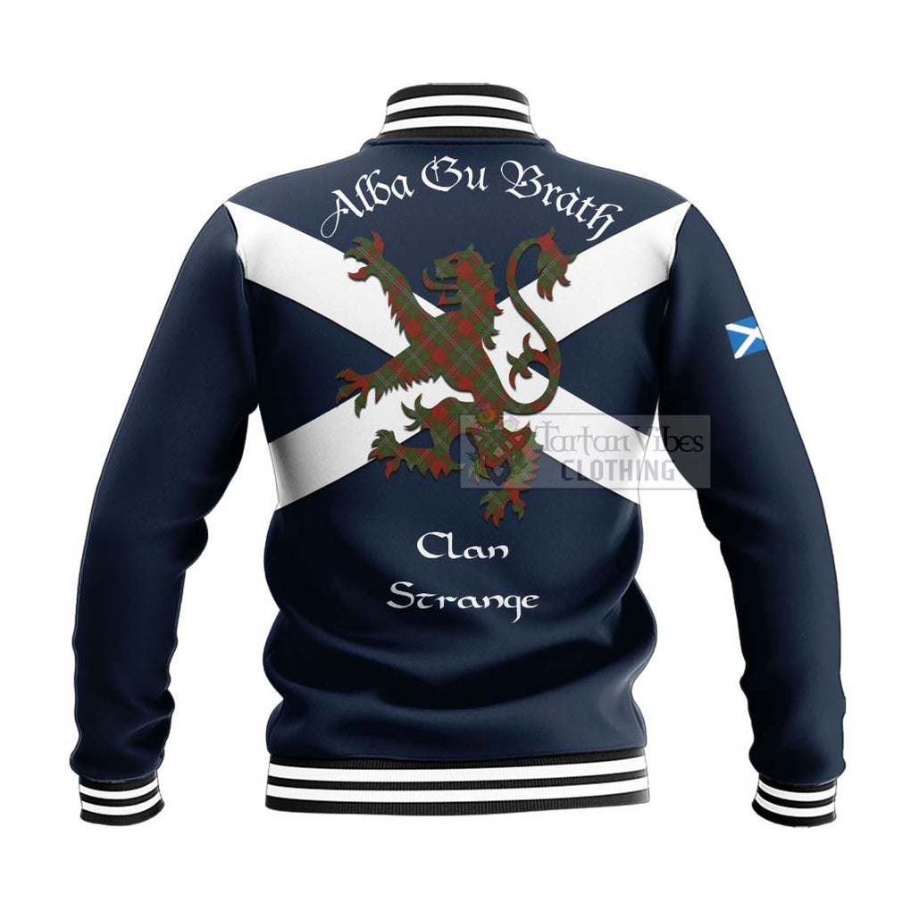 Strange (Strang) Tartan Lion Rampant Baseball Jacket Proudly Display Your Heritage with Alba Gu Brath and Clan Name - Tartan Vibes Clothing