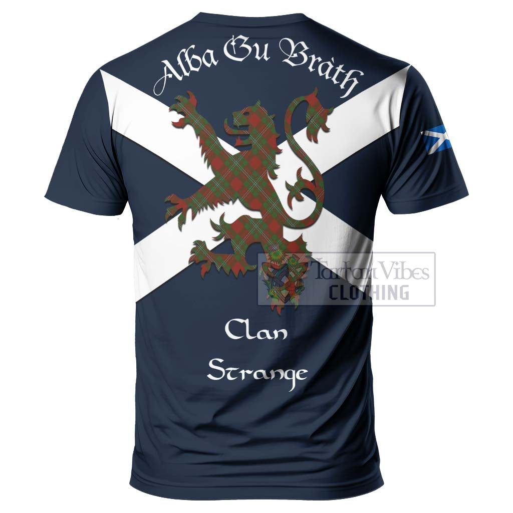 Tartan Vibes Clothing Strange (Strang) Tartan Lion Rampant T-Shirt – Proudly Display Your Heritage with Alba Gu Brath and Clan Name