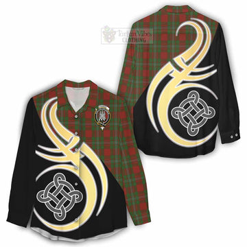 Strange (Strang) Tartan Women's Casual Shirt with Family Crest and Celtic Symbol Style