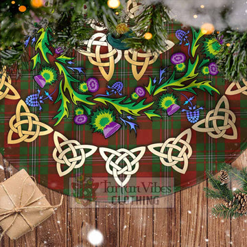 Strange (Strang) Tartan Christmas Tree Skirt with Thistle Celtic Knot Style