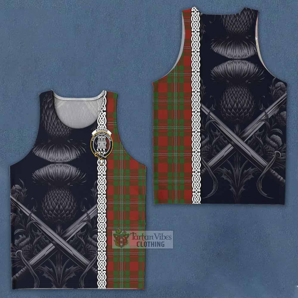 Strange (Strang) Tartan Men's Tank Top with Family Crest Cross Sword Thistle Celtic Vibes - Tartan Vibes Clothing