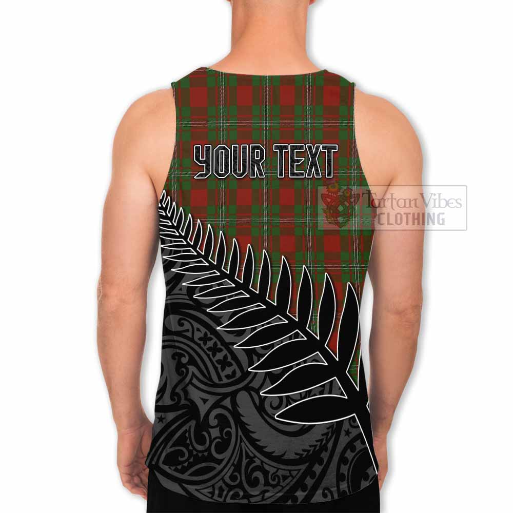 Tartan Vibes Clothing Strange (Strang) Crest Tartan Men's Tank Top with New Zealand Silver Fern Half Style