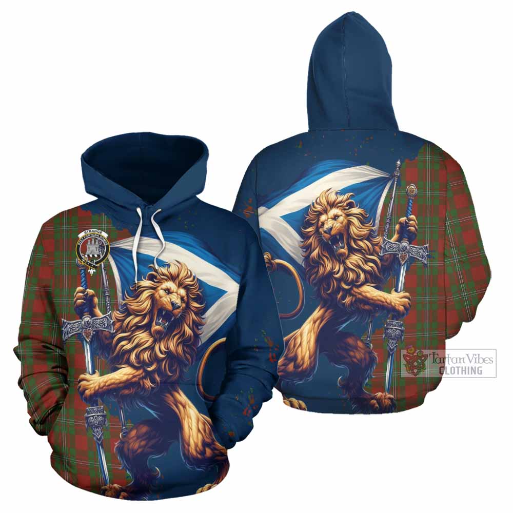 Strange (Strang) Tartan Family Crest Hoodie with Scottish Majestic Lion