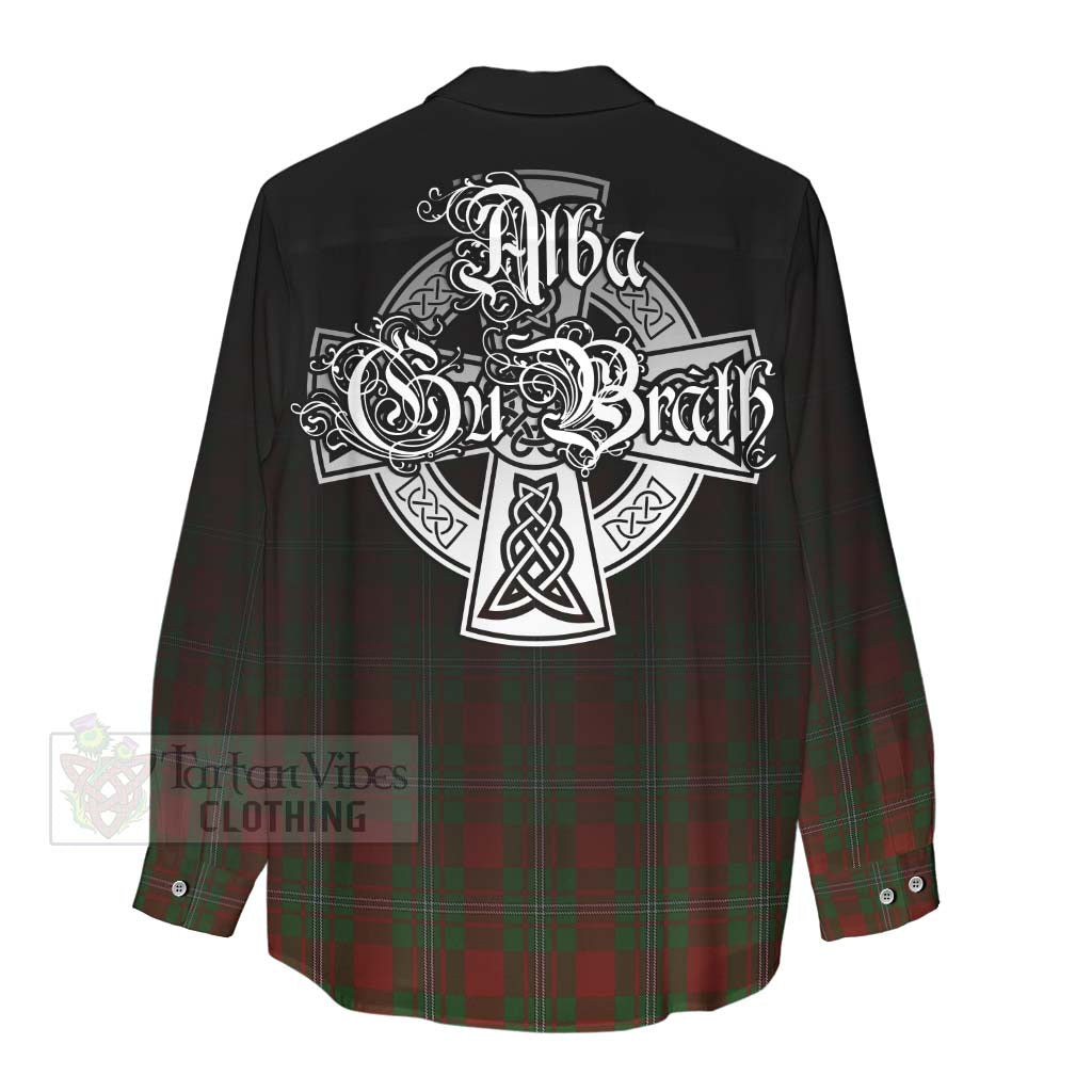 Tartan Vibes Clothing Strange (Strang) Tartan Women's Casual Shirt Featuring Alba Gu Brath Family Crest Celtic Inspired