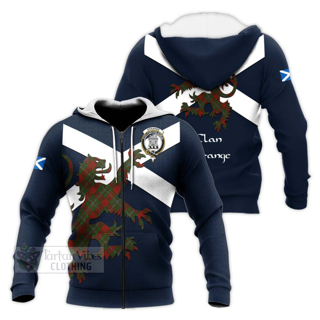 Tartan Vibes Clothing Strange (Strang) Tartan Lion Rampant Knitted Hoodie – Proudly Display Your Heritage with Alba Gu Brath and Clan Name