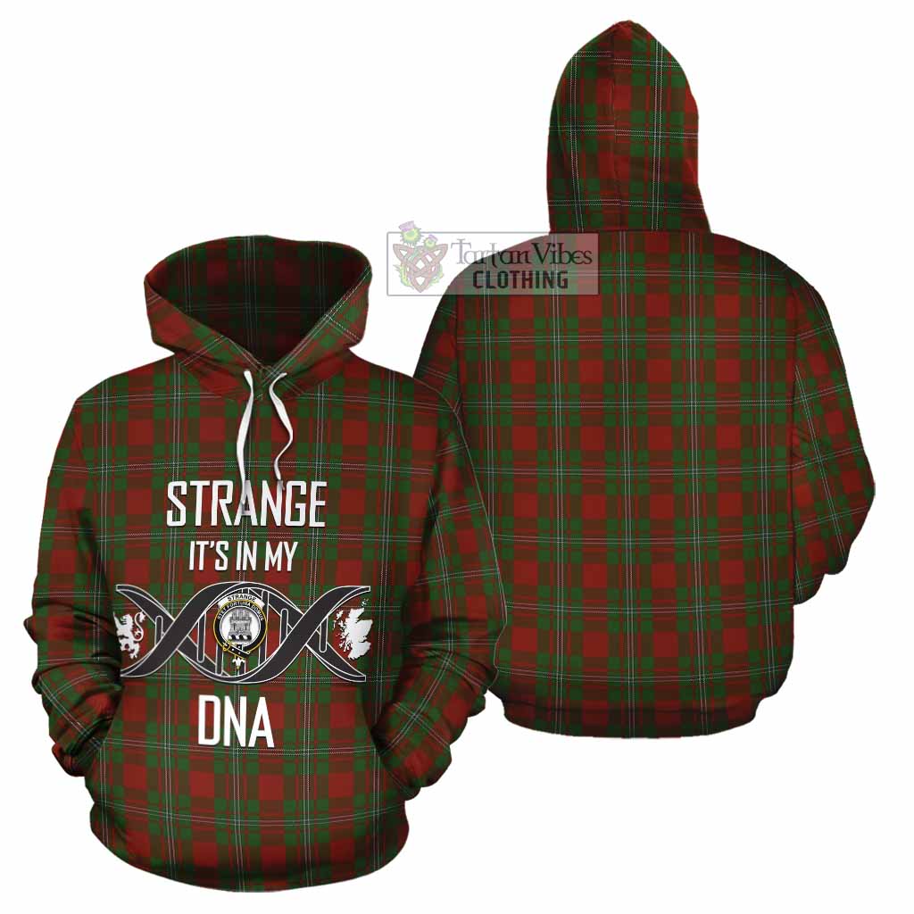 Tartan Vibes Clothing Strange (Strang) Tartan Cotton Hoodie with Family Crest DNA In Me Style