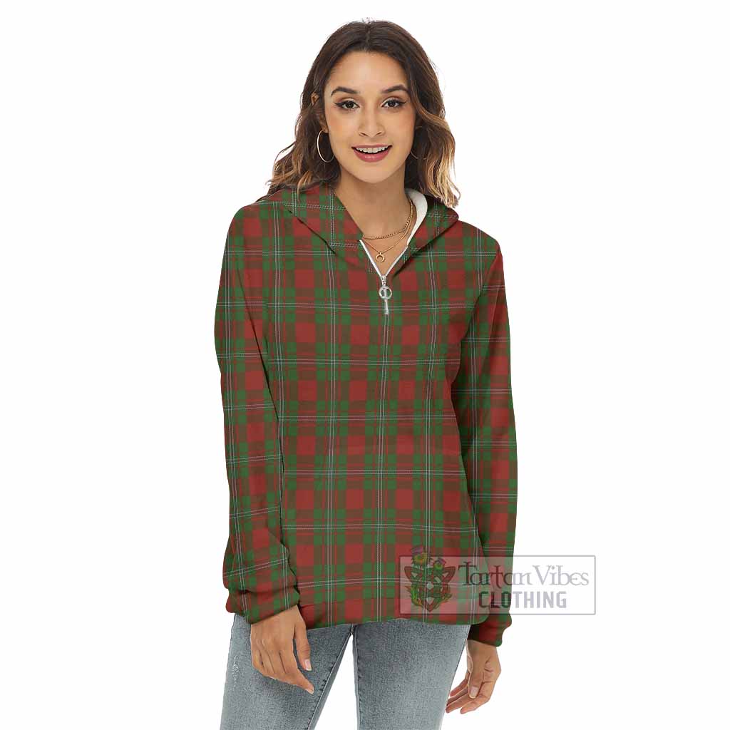 Strange (Strang) Tartan Women's Borg Fleece Hoodie with Half Zip - Tartan Vibes Clothing