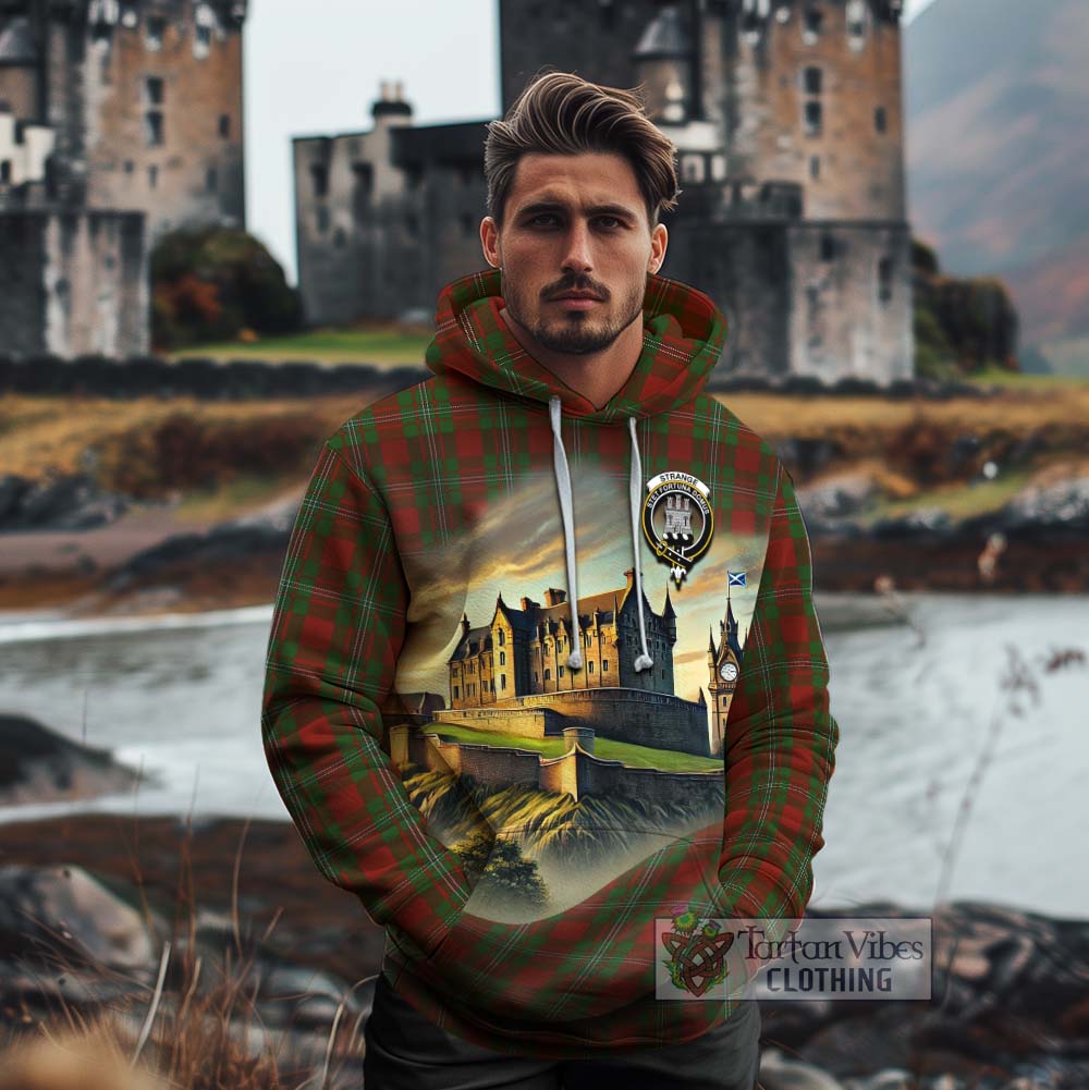 Strange (Strang) Tartan Family Crest Cotton Hoodie with Scottish Ancient Castle Style - Tartan Vibes Clothing