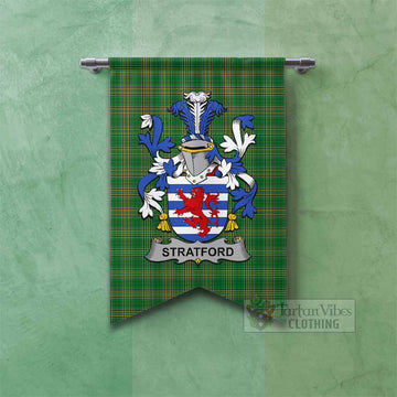 Stratford Irish Clan Tartan Gonfalon, Tartan Banner with Coat of Arms Fishtail - Tartan Vibes Clothing