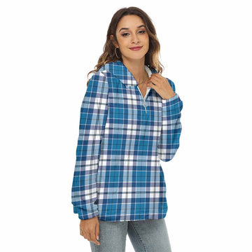 Strathclyde District Tartan Women's Borg Fleece Hoodie with Half Zip Female - Tartan Vibes Clothing