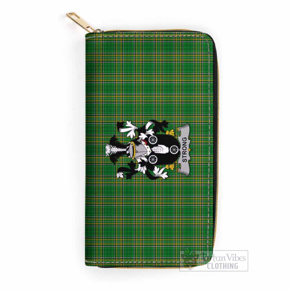 Strong Irish Clan Tartan Women's Leather Wallet with Coat of Arms One Size 19.7*10.5*3.5 cm - Tartan Vibes Clothing