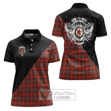 Stuart Of Bute Tartan Women's Polo Shirt with Family Crest and Military Logo Style