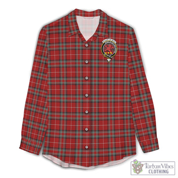 Stuart of Bute Tartan Women's Casual Shirt with Family Crest