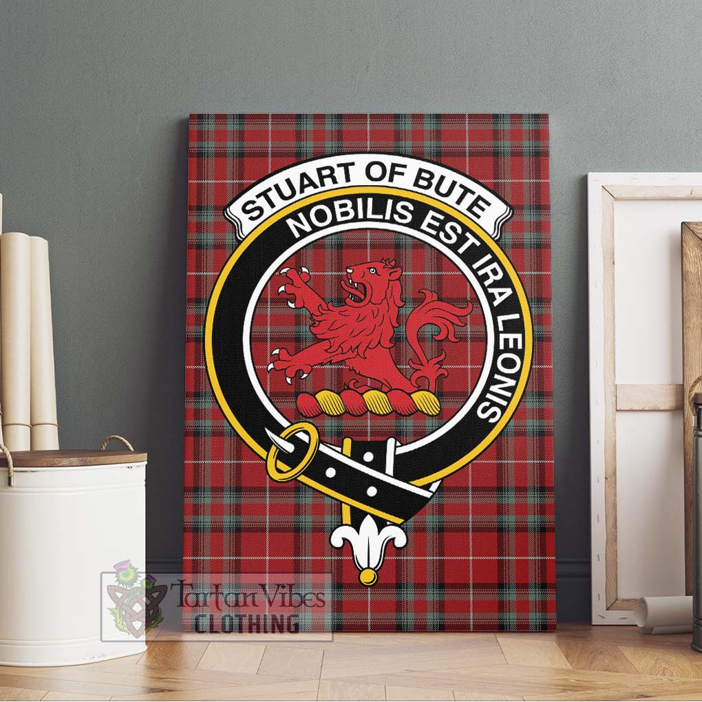 Stuart Of Bute Tartan Canvas Print Wall Art with Family Crest Without Frame - Tartan Vibes Clothing