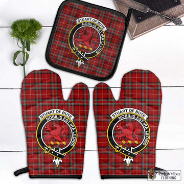 Stuart Of Bute Tartan Combo Oven Mitt & Pot-Holder with Family Crest