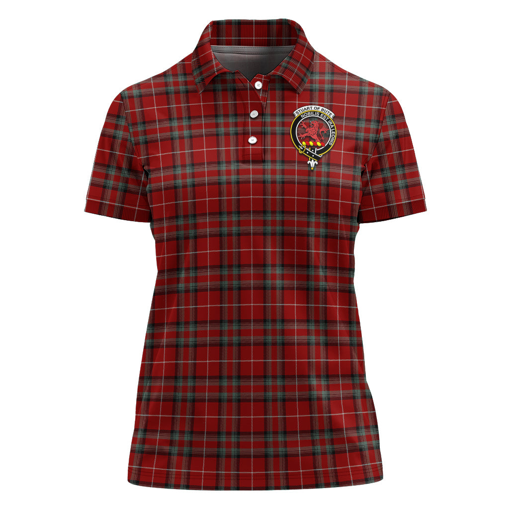 Stuart of Bute Tartan Polo Shirt with Family Crest For Women - Tartan Vibes Clothing