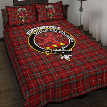 Stuart of Bute Tartan Quilt Bed Set with Family Crest