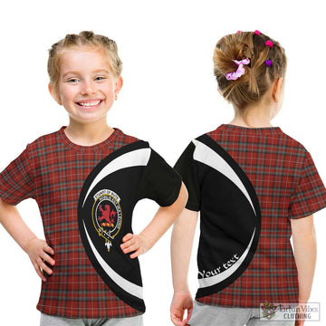 Stuart Of Bute Tartan Kid T-Shirt with Family Crest Circle Style