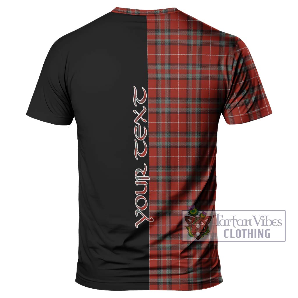 Tartan Vibes Clothing Stuart Of Bute Tartan T-Shirt with Family Crest and Half Of Me Style