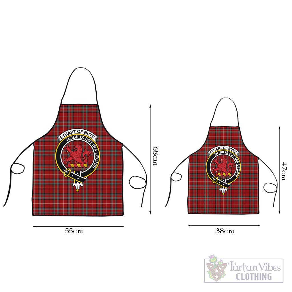 Tartan Vibes Clothing Stuart Of Bute Tartan Apron with Family Crest