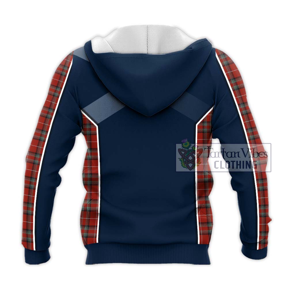 Stuart Of Bute Tartan Knitted Hoodie with Family Crest and Lion Rampant Vibes Sport Style - Tartan Vibes Clothing