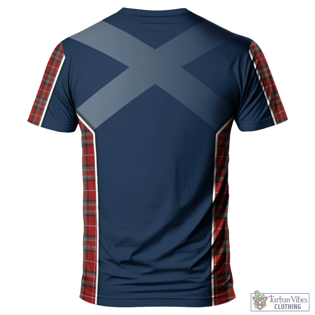 Tartan Vibes Clothing Stuart of Bute Tartan T-Shirt with Family Crest and Lion Rampant Vibes Sport Style