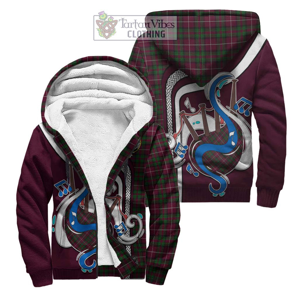 Stuart of Bute Hunting Tartan Sherpa Hoodie with Epic Bagpipe Style Unisex S - Tartanvibesclothing Shop