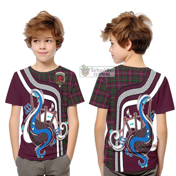 Stuart of Bute Hunting Tartan Kid T-Shirt with Epic Bagpipe Style