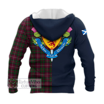 Stuart of Bute Hunting Tartan Knitted Hoodie Alba with Scottish Lion Royal Arm Half Style