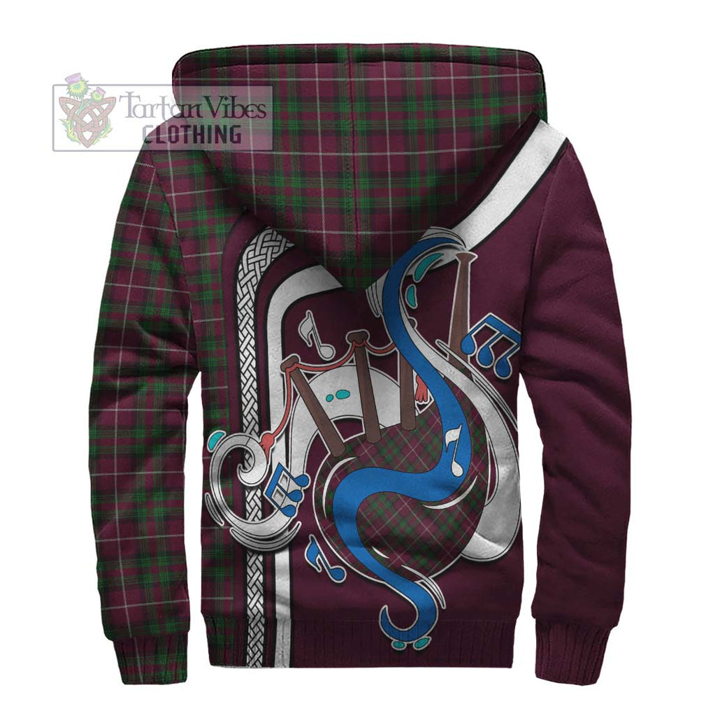 Stuart of Bute Hunting Tartan Sherpa Hoodie with Epic Bagpipe Style - Tartanvibesclothing Shop